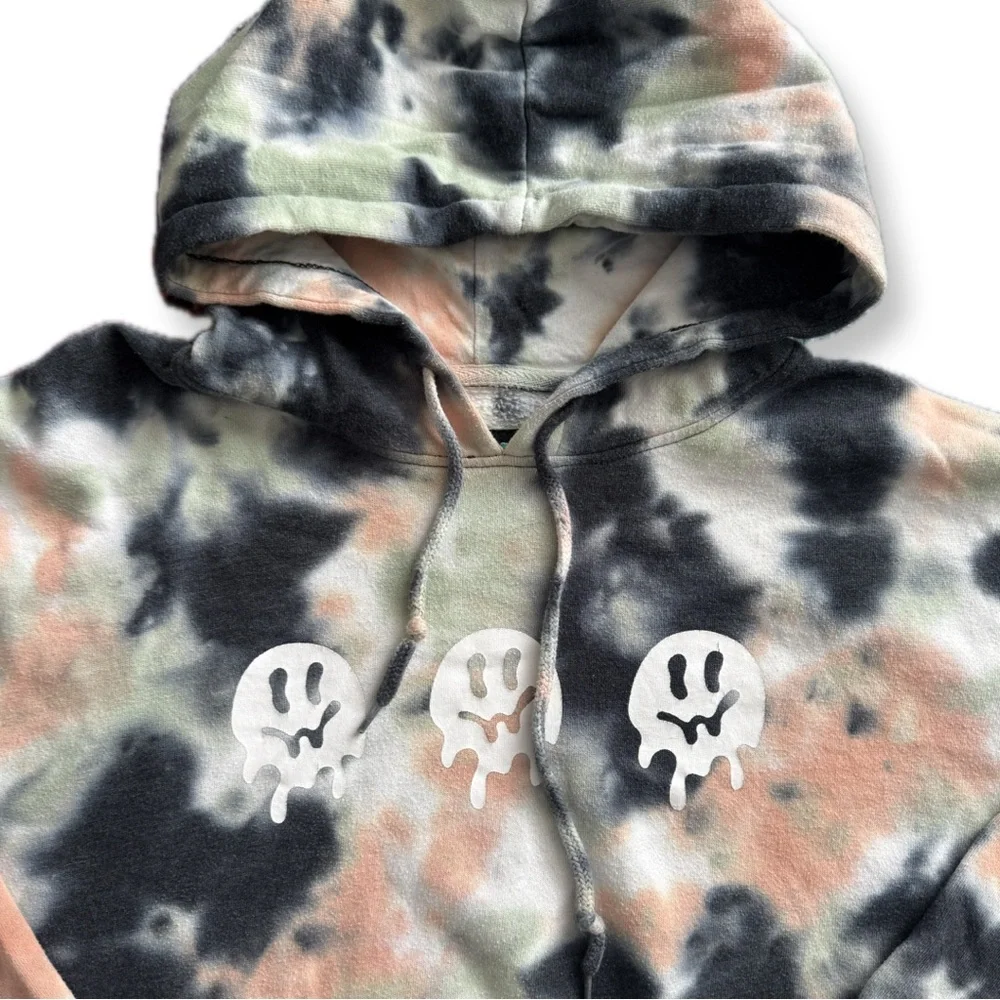 ALab Tie-Dye Hoodie with Ghost Smiley Print - Picture 3 of 7